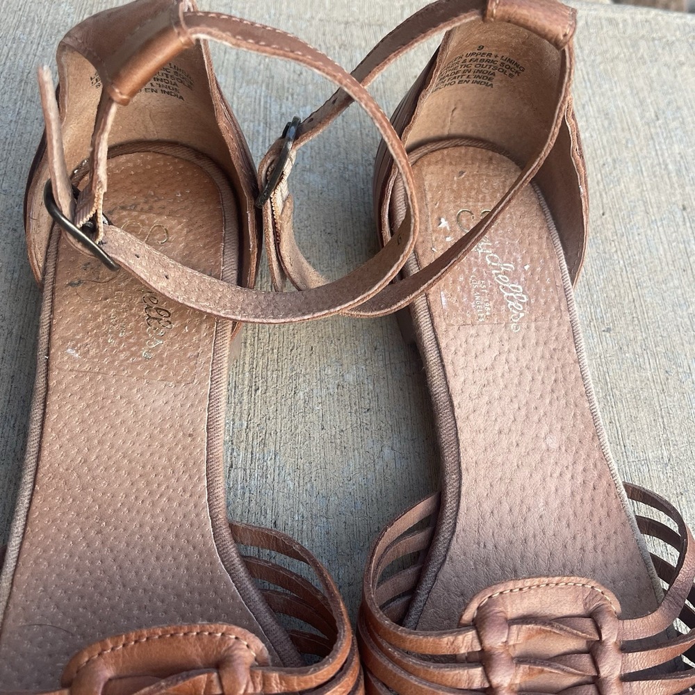 Seychelles Trinket Woven Leather Huarache Sandals Flat  Cognac Brown Size US 9 - Picture 3 of 7